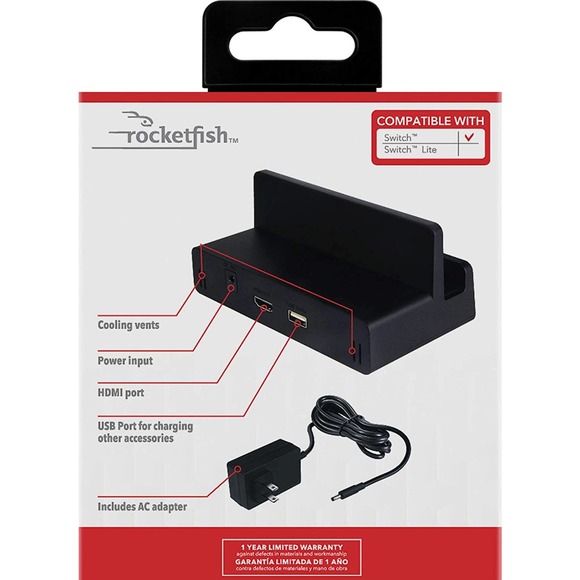 Rocketfish™ - RF-NSDKHU TV Dock Kit for Nintendo Switch - Black - Picture 4 of 9